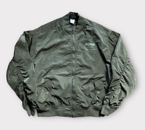 UNDERCOVER Giacca Bomber Victoria’s Secret ROSA Donna Taglia XS Verde Esercito Full Zip