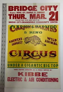 1970's Circus Poster Carson & Barnes Bridge City Texas - Picture 1 of 2