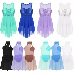 Kid Girls Lyrical Ballet Tutu Dress Gymnastics Leotard Bodysuit Skirts Dancewear - Imagen 1 de 75