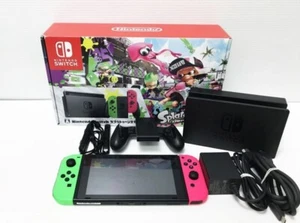 Nintendo Switch Splatoon 2 Edition Console Neon Pink Green from Japan w/box used - Picture 1 of 3
