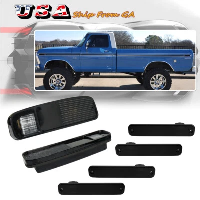 Kit de 6 luces traseras de humo y guardabarros laterales para camioneta Ford F-150 F150 F250 1973-1979 Foto 1 de 4