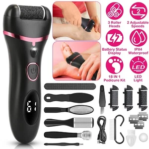 18 pc Electric Feet Callus Dead Skin Remover Professional Foot File Pedicure Kit - Picture 1 of 12
