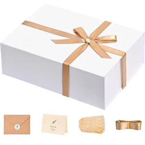 Wedding Gift Box 13 x 10 x 5 inch White Bridesmaid Proposal Gift Box with Lid... - Picture 1 of 6