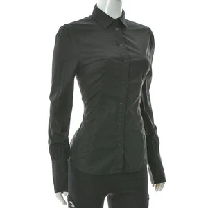 Replay Blue Jeans Women's Casual Shirt Button Up Long Sleeve Black Size Medium M - Picture 1 of 7