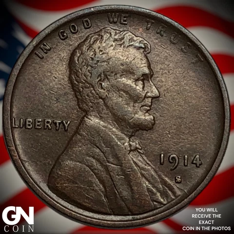 1914 S Lincoln Cent Wheat Penny  Q5218 Cover