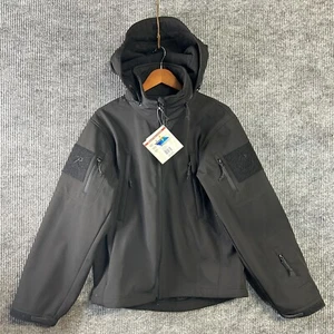 New Rothco Jacket Mens Medium Special Ops Soft shell Tactical Black Hooded - Picture 1 of 19