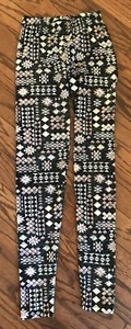 Derek Heart Leggings Size Small Black Pink Gray Stars & Diamonds Pattern - Picture 1 of 5