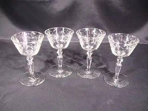 Rock Sharpe Schnaps Cocktail Gläser 3006-8 Schliff Blumen 4er Gruppe - Bild 1 von 12