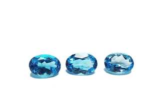 TOPAZIO BLU COSMICO FINE 18 CT 3pz 9X13 MM OVALE Senza prezzo di riserva - Foto 1 di 6