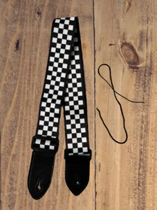 Leather End Adjustable Heavy Duty Guitar Strap For Electric Acoustic Bass Guitar - Picture 1 of 7