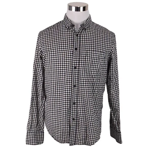 rag & bone Mens Shirt Medium Slim Fit Black White Check 100% Cotton - Picture 1 of 12