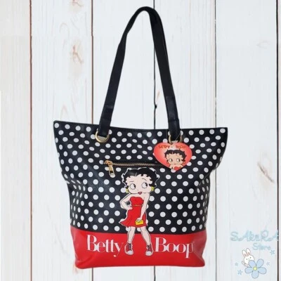 NUEVO CON ETIQUETAS BOLSO DE MANO BETTY BOOP AUTÉNTICO PARA MUJER TOPS ALTOS Y VESTIDO DE CUERO VEGANO MONEDERO Foto 1 de 4