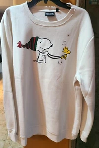 Peanuts Snoopy&Woodstock Winter Crewneck Sweatshirt NWT XL - Picture 1 of 5