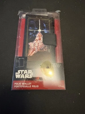 Carteira folio celular Disney Star Wars A New Hope iPhone 6/6s aberta mas não usada - Imagem 1 de 2