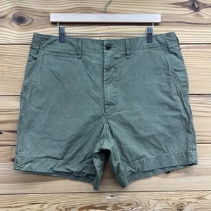 Buck Mason Shorts Mens 36 Army Green Chino Cotton 7" Inseam Preppy Classic B7 - Picture 1 of 15