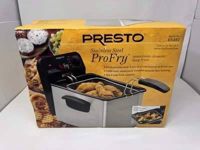 Fritadeira digital Presto Pro Fry 05461 aço inoxidável 8 xícaras 1800W nova caixa aberta - Imagem 1 de 4