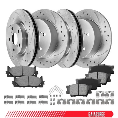 Front & Rear Rotors Brake Pads for Toyota Camry 2007-2011/Avalon 2008-2012 - Imagem 1 de 4