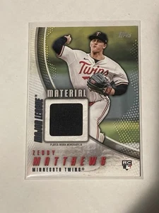 2025 Topps Serie 2 ZEBBY MATTHEWS Major League Material Reliquia Gemelos RC - Imagen 1 de 2