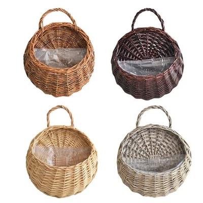 Funktioneller und eleganter Wandkorb aus Weidengeflecht für Pflanzenaufsteller - Bild 1 von 4