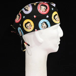 Betty Boop Gesicht auf schwarzem Motiv Scheuermütze - Bild 1 von 1