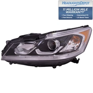 Headlight Halogen w/LED DRL Left Driver Fits 2016-2017 Honda Accord Sedan Models - Picture 1 of 7