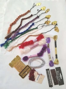 Needlepoint Embroidery Lot Metallic Thread Renaissance Design Magic Scraps 16 pc - Picture 1 of 13