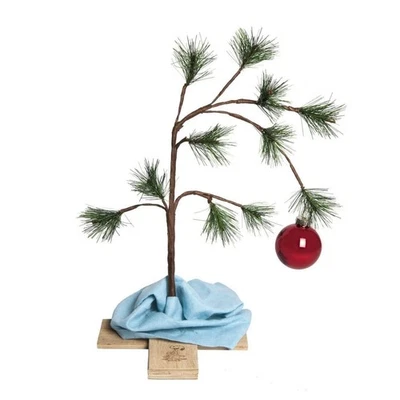 Árbol de Navidad Charlie Brown de 24" con manta Linus decoración navideña, clásico orn Foto 1 de 3