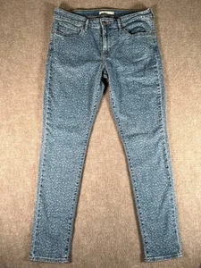 Levis 711 Skinny 31 Jeans Damen Leopard Punkte Zipper Fly Stretch Denim - Bild 1 von 8