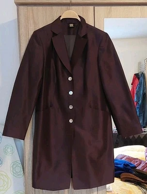 Mantel, Damen, Gr.42, Seide, Schokobraun - Bild 1 von 4