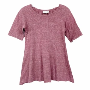 Ganni Mauve Babydoll Peplum Short Sleeve Blouse Sz S - Picture 1 of 5