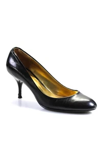 Coach Womens Leather Almond Toe Slip On Pumps Black Size 7 - Picture 1 of 5