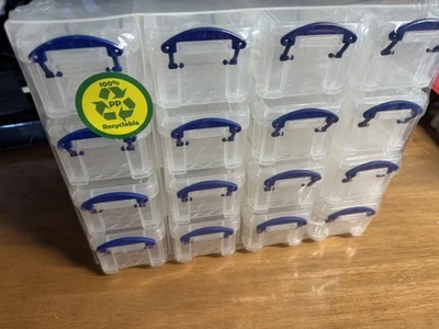 Really Useful Plastic Storage Box (16 x 0.14L) Organiser Clear  - Image 1 of 4
