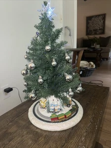 Bradford Exchange Thomas Kinkade Holiday Sparkle Fiber Optic Musical Tree Train - Picture 1 of 5