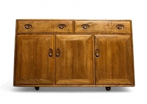 ERCOL BLONDE WINDSOR SIDEBOARD SOLID ELM AND BEECH MID CENTURY RETRO C1960s - Picture 1 of 24