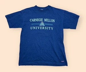 Vintage Carnegie Mellon University 1990s T Shirt JanSport Blue Men’s XL Vtg CMU - Picture 1 of 4