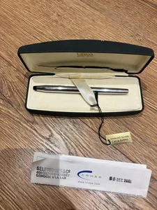 Cross Fountain Pen  used with box. sterling silver cap& barrel - Foto 1 di 16