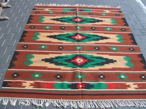  türkischer Teppich Carpet Kelim selten handgefertigt 190x160 cm / 74,8x62,9 Zoll - Bild 1 von 12
