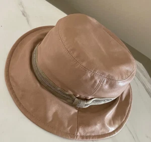 NWT Brunello Cucinelli Girl Leather Bucket Hat Brown Size 6 - Picture 1 of 7