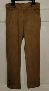 MAYORAL camel Tan Poly Stretch Suede Look Adjustable Waist Pants. Girls 8 - Picture 1 of 8