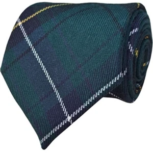 LOCHCARRON HIGHLANDER COLLECTION Mens Tie Green - Tartan Check WOOL - Picture 1 of 6