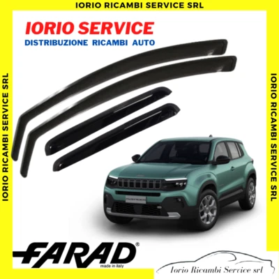 KIT SET 4 DEFLETTORI ARIA per JEEP AVENGER  2023 FARAD fumè ANTITURBO ANTIVENTO - Immagine 1 di 2