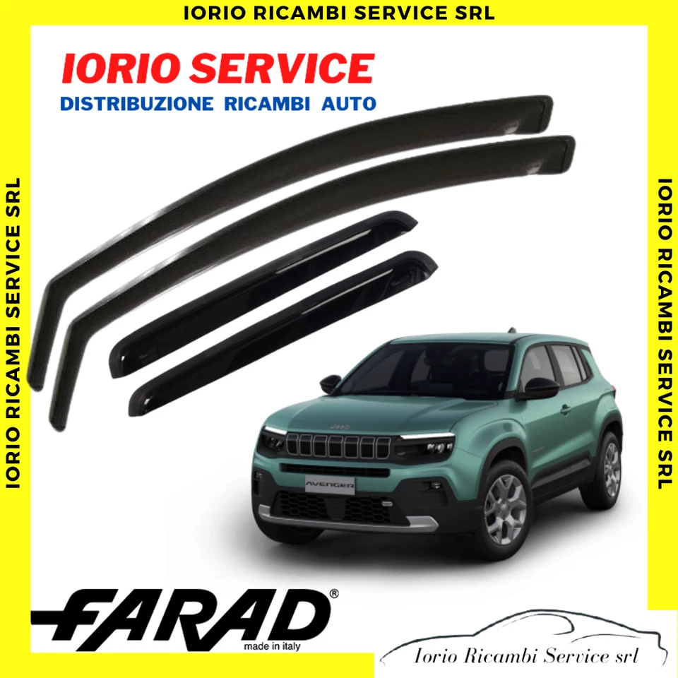 Antivento Deflettori Aria JEEP AVENGER 5 porte 2023 kit 4pezzi FARAD 17084 Fumé