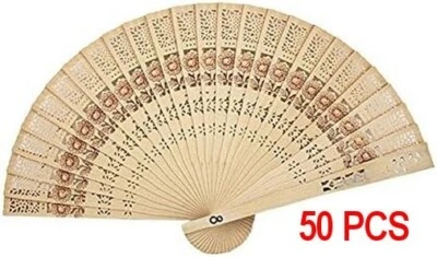 Sandalwood Fan (Set of 50 Pcs) Wedding Favors & Party Gifts Sunflower Design - Image 1 of 4