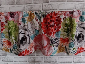 Colorful Bold Floral Valance, Tiers, Sink Skirt, Curtains Handmade Choose Size - Picture 1 of 8
