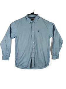 Cinch Western Wear Teal Striped LS Button Down Shirt Mens Lg Cowboy Rodeo Ranch - Picture 1 of 13