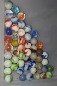 Vintage Marble Lot Akro Agate Peltier Vitro Agate Swirls (R2-C) - Picture 1 of 6