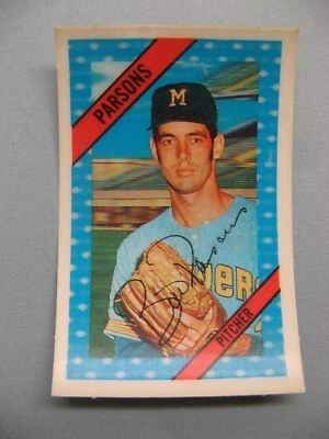 1972 Kellogg’s 3-D Super Stars Baseball # 5 Bill Parsons, Excellent Condition - Image 1 of 2