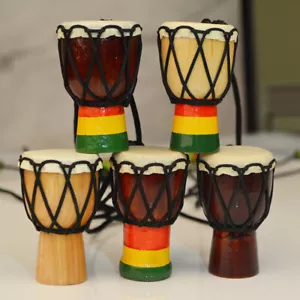 2Pcs Wooden Mini Drummer Rasta drum necklace Reggae punk long sweater chain - Picture 1 of 16