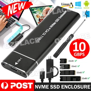 USB 10Gbps To M.2 NVMe SSD External Enclosure Storage Case Drive USB-C - Picture 1 of 10