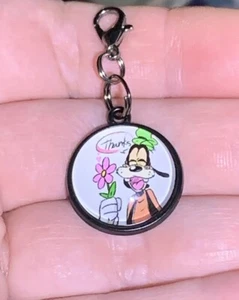 Black Goofy Thanks Glass Charm Zipper Pull & Keychain Add On Clip!! - Bild 1 von 7